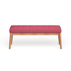 Saxon Mid-century Tufted Fabric Ottoman Bench by  - 43.00 L x 15.75 W x 17.00 H