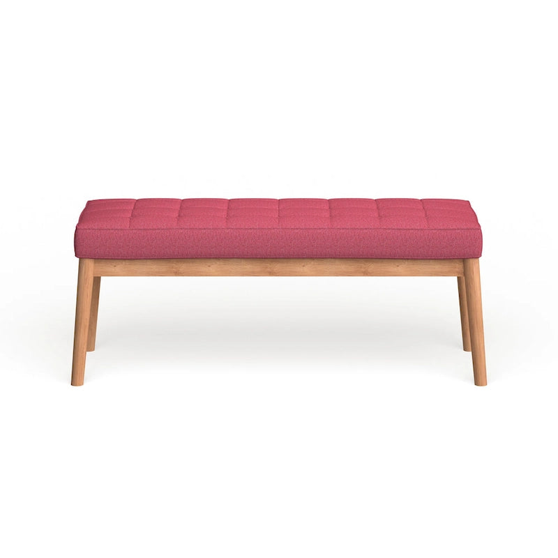 Saxon Mid-century Tufted Fabric Ottoman Bench by  - 43.00 L x 15.75 W x 17.00 H
