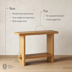 Virgo Farmhouse 2-Tier Console Table in Wire-Brushed Wood Finish