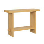 Virgo Farmhouse 2-Tier Console Table in Wire-Brushed Wood Finish