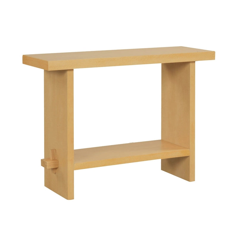 Virgo Farmhouse 2-Tier Console Table in Wire-Brushed Wood Finish