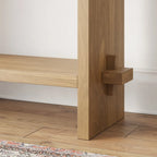 Virgo Farmhouse 2-Tier Console Table in Wire-Brushed Wood Finish