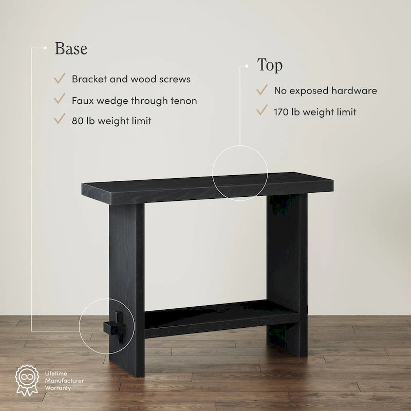 Virgo Farmhouse 2-Tier Console Table in Wire-Brushed Wood Finish