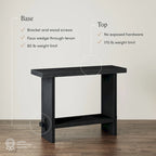 Virgo Farmhouse 2-Tier Console Table in Wire-Brushed Wood Finish