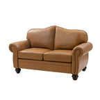 Angel Transitional Genuine Leather Sofa With Tufted Back by