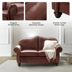Angel Transitional Genuine Leather Sofa With Tufted Back by