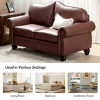 Angel Transitional Genuine Leather Sofa With Tufted Back by