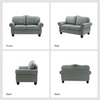 Angel Transitional Genuine Leather Sofa With Tufted Back by