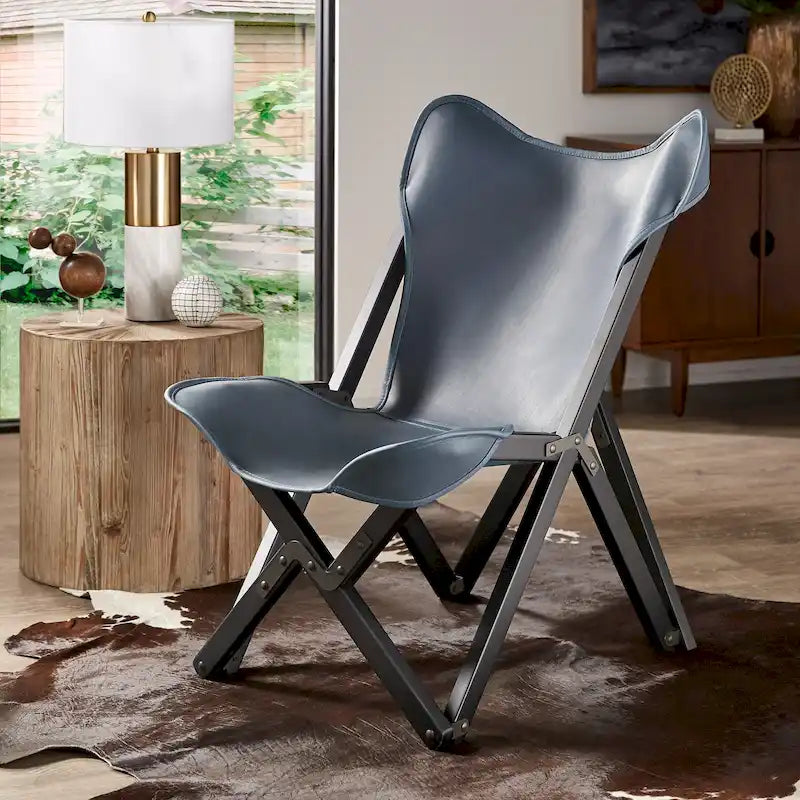 Cantu Genuine Top Grain Leather Tripolina Sling Chair by