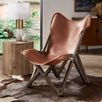 Cantu Genuine Top Grain Leather Tripolina Sling Chair by 