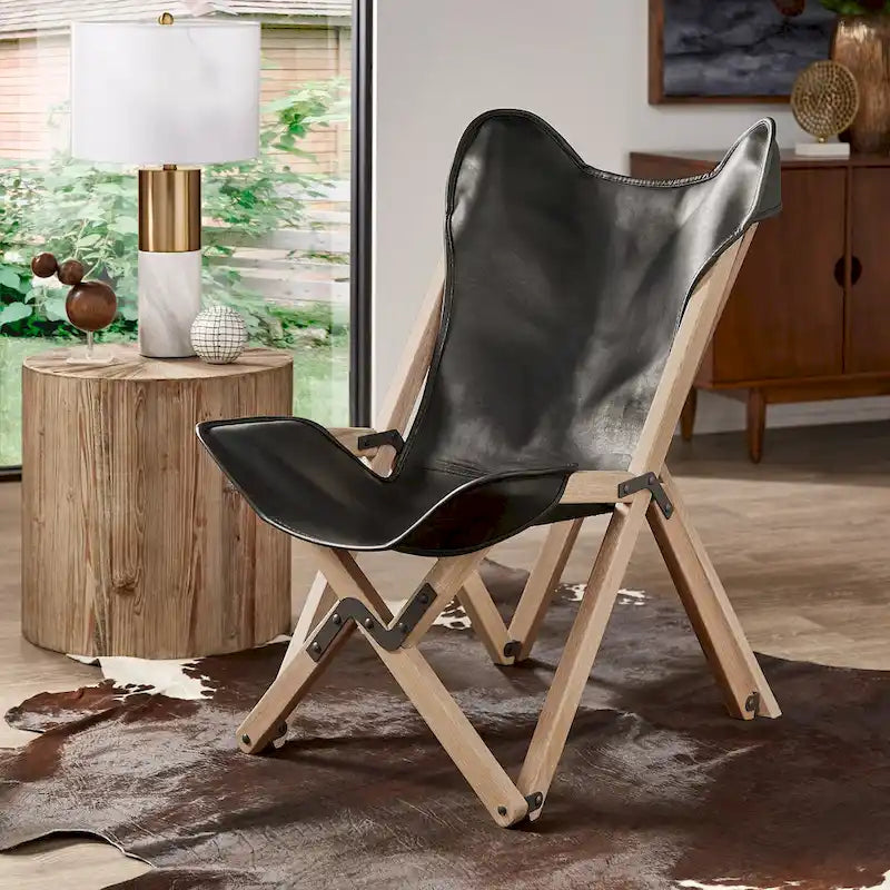 Cantu Genuine Top Grain Leather Tripolina Sling Chair by