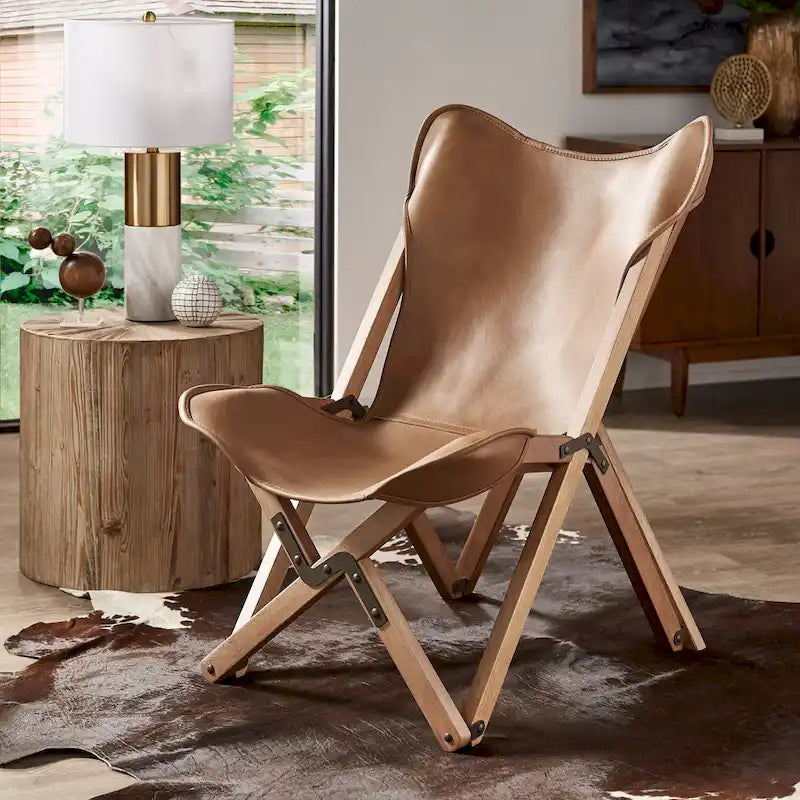 Cantu Genuine Top Grain Leather Tripolina Sling Chair by