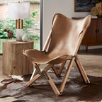 Cantu Genuine Top Grain Leather Tripolina Sling Chair by