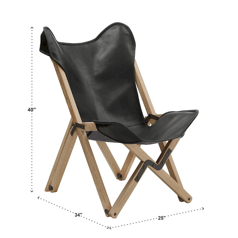 Cantu Genuine Top Grain Leather Tripolina Sling Chair by