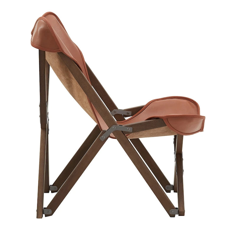 Cantu Genuine Top Grain Leather Tripolina Sling Chair by
