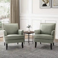 Nileus Modern Classic Polyester Accent Chair with Solid Wooden Legs Set of 2 by