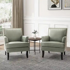 Nileus Modern Classic Polyester Accent Chair with Solid Wooden Legs Set of 2 by