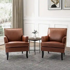 Nileus Modern Classic Polyester Accent Chair with Solid Wooden Legs Set of 2 by 