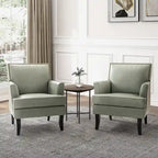 Nileus Modern Classic Polyester Accent Chair with Solid Wooden Legs Set of 2 by