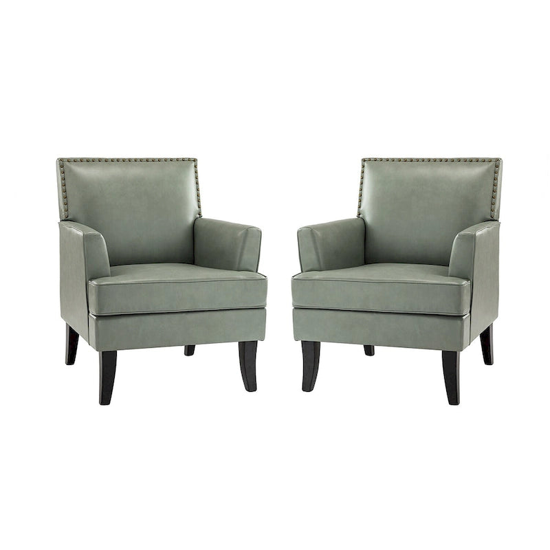 Nileus Modern Classic Polyester Accent Chair with Solid Wooden Legs Set of 2 by