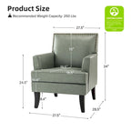 Nileus Modern Classic Polyester Accent Chair with Solid Wooden Legs Set of 2 by