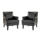 Nileus Modern Classic Polyester Accent Chair with Solid Wooden Legs Set of 2 by