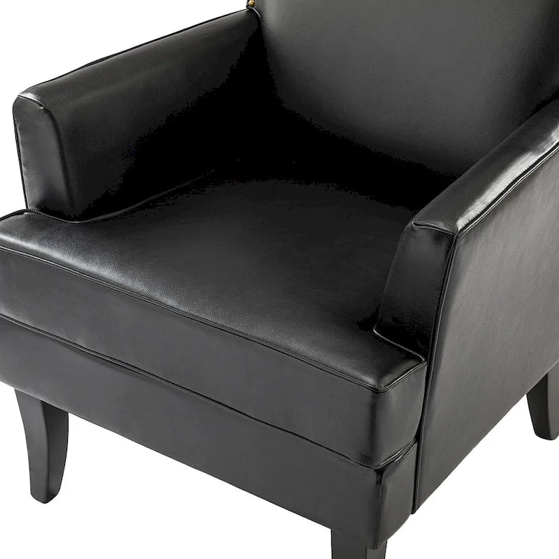 Nileus Modern Classic Polyester Accent Chair with Solid Wooden Legs Set of 2 by