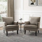 Nileus Modern Classic Polyester Accent Chair with Solid Wooden Legs Set of 2 by