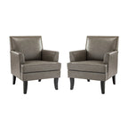 Nileus Modern Classic Polyester Accent Chair with Solid Wooden Legs Set of 2 by