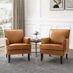 Nileus Modern Classic Polyester Accent Chair with Solid Wooden Legs Set of 2 by