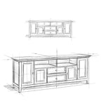 Halifax 72 inch Wide Solid Wood Transitional TV Stand - 72w x 19d x 26 h