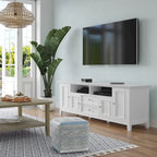 Halifax 72 inch Wide Solid Wood Transitional TV Stand - 72w x 19d x 26 h