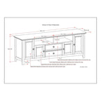 Halifax 72 inch Wide Solid Wood Transitional TV Stand - 72w x 19d x 26 h