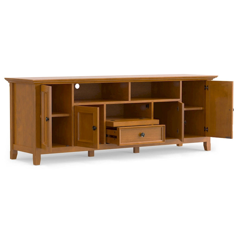Halifax 72 inch Wide Solid Wood Transitional TV Stand - 72w x 19d x 26 h