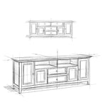 Halifax 72 inch Wide Solid Wood Transitional TV Stand - 72w x 19d x 26 h