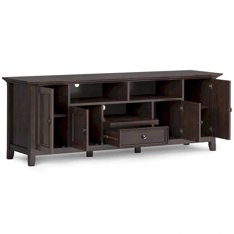 Halifax 72 inch Wide Solid Wood Transitional TV Stand - 72w x 19d x 26 h