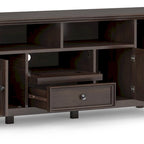 Halifax 72 inch Wide Solid Wood Transitional TV Stand - 72w x 19d x 26 h