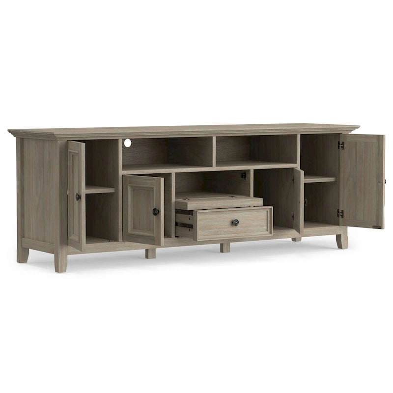 Halifax 72 inch Wide Solid Wood Transitional TV Stand - 72w x 19d x 26 h