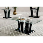 del Rio Modern Glass Top 2-Piece Accent Table Set by