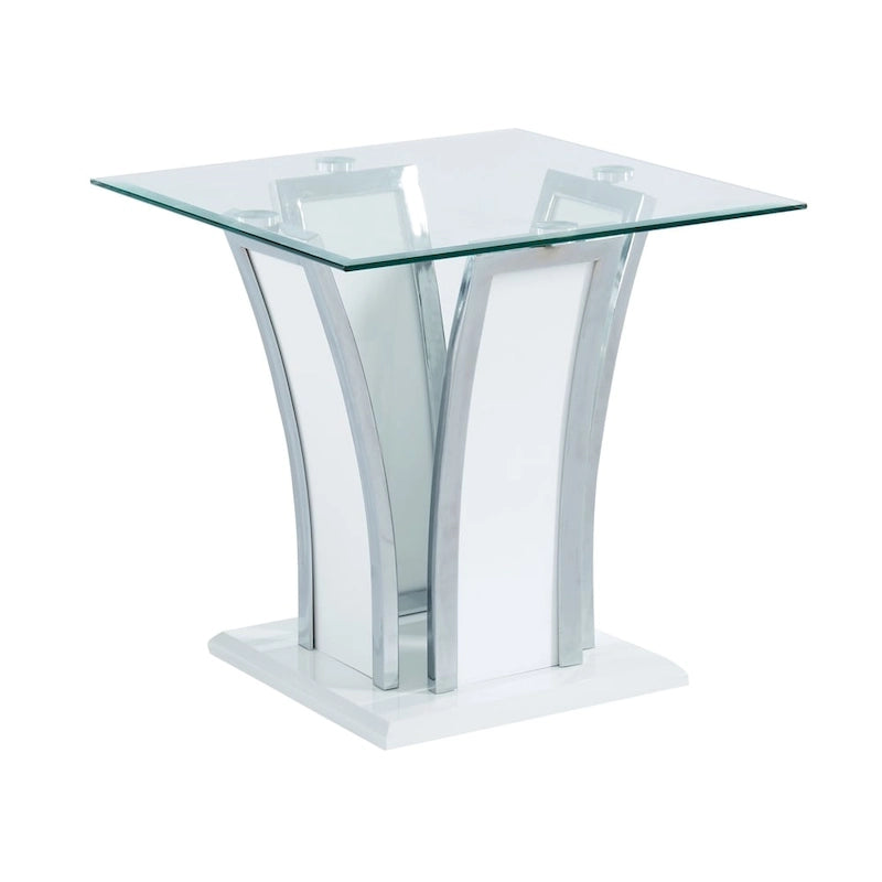 del Rio Modern Glass Top 2-Piece Accent Table Set by
