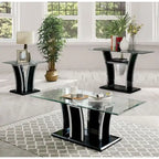 del Rio Modern Glass Top 2-Piece Accent Table Set by