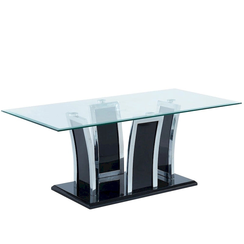 del Rio Modern Glass Top 2-Piece Accent Table Set by