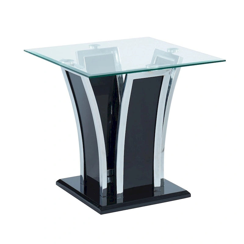 del Rio Modern Glass Top 2-Piece Accent Table Set by