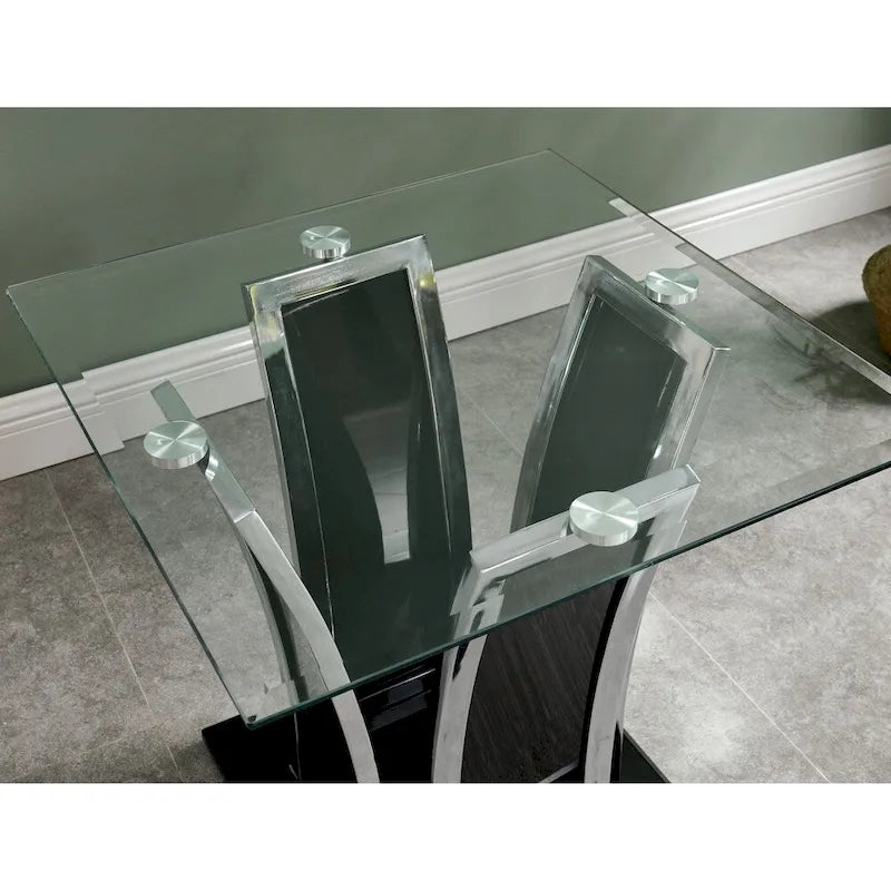 del Rio Modern Glass Top 2-Piece Accent Table Set by