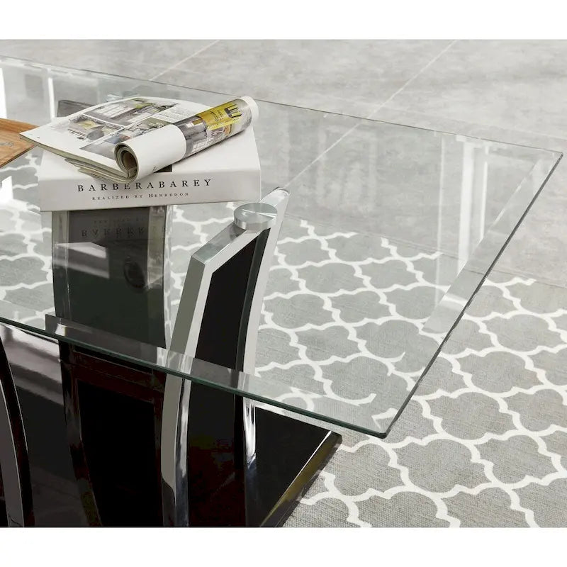 del Rio Modern Glass Top 2-Piece Accent Table Set by