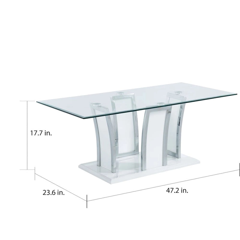 del Rio Modern Glass Top 2-Piece Accent Table Set by