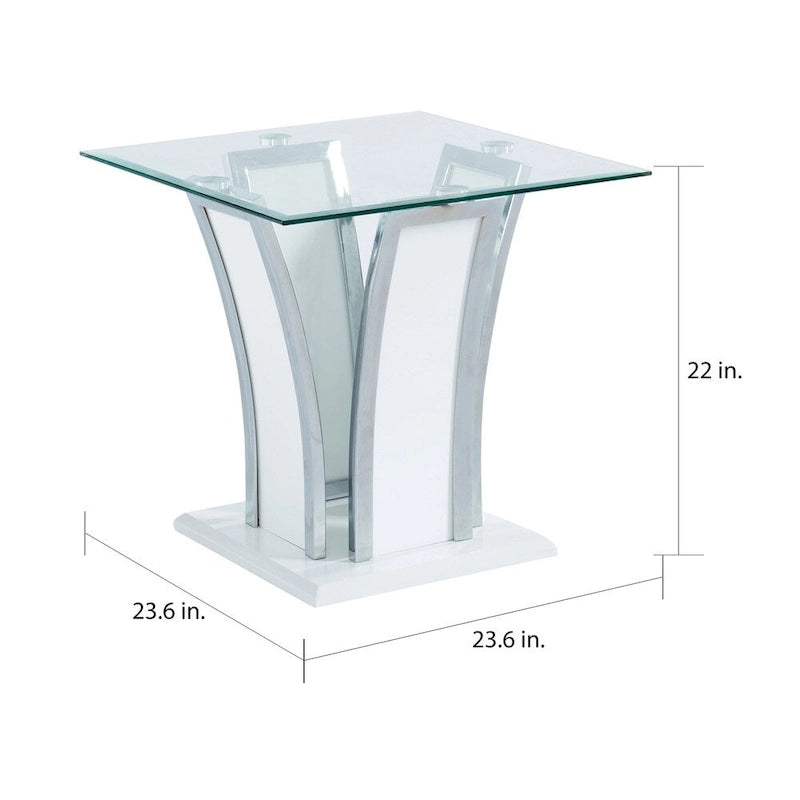del Rio Modern Glass Top 2-Piece Accent Table Set by