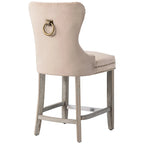 Carter 24 Wingback Tufted Nailhead Counter Stool with Antique Grey Legs