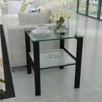 Glass two layer corner table