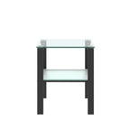 Glass two layer corner table